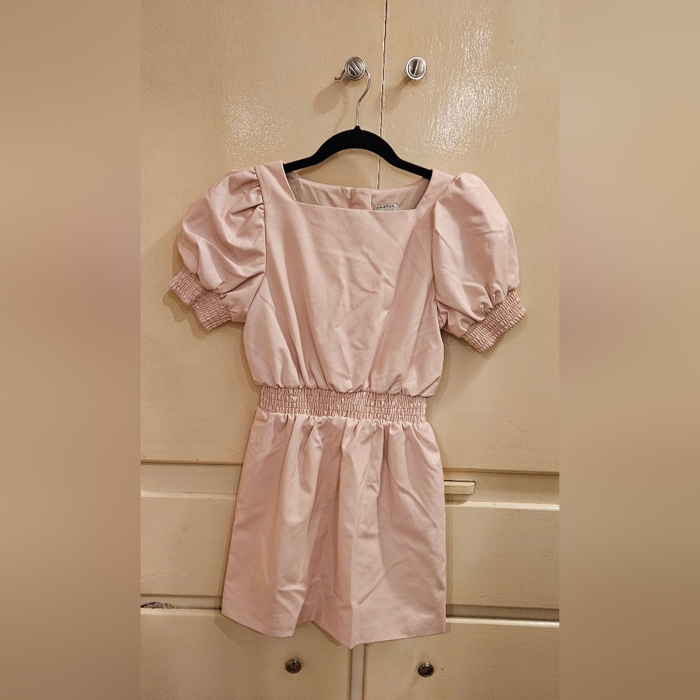 Habitual Girl Size 14 Pink Dress Puff Sleeve Blush Kids One Piece